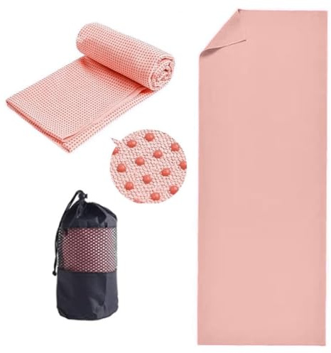 Oaygat Yoga Mat Towel Non Slip Hot Yoga Blanket Towel Quick Dry Fitness Mat Cloth Towels Ultra Soft and Sweat Absorbent Grip Dot Yoga Towel 24 x72 Yoga Mat Cloth Towels with Mesh Carry Bag