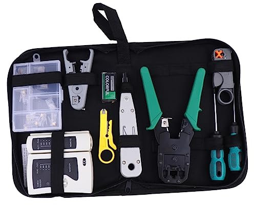 PHENOFICE 1 Satz Web-Installationstool Netzwerk-Schraubendreher Netzwerkkabel-Toolkit Netzwerkzubehör Netzwerk-Toolkit lan tester werkzeugsatz Web-Tool Netzwerk-Installer-Tool Black