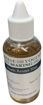 Cheese & Yogurt Making Vegetarian Rennet Thistle - 50ml, Plant-Based Coagulant for Goat, Sheep & Cow’s Milk, Ideal for Soft, Hard & Lactic Cheeses, Natural Enzyme for Intense Flavour & Creamy Texture