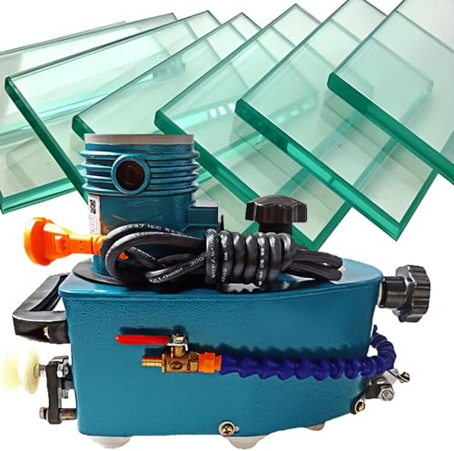 ZHLINGQ 850W Small Portable Electric Handhold Glass Edge Polishing Machine, 8000r/Min Straight Round Bevel Edge Grinder Polish Edge Machine Glass Polish Grinding Machine for Glass Stone Blue