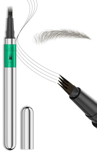 Penna Sopracciglia Effetto Pelo - Matita Sopracciglia Waterproof & No Transfer, Lunga Durata fino a 12H, Effetto Microblading Naturale, Cruelty-Free, Punta Sottile e Precisa (04 Black Brown)