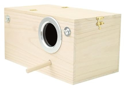 Undulat Holk | Trä, 24.5x13x13 Cm | Träfågelhus För Bur, Nymfparakit, Undulat | Uppfödningsskydd För Små Fåglar