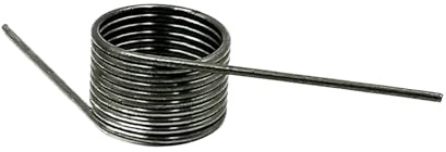 10 stycken fjäderstål-högervridfjädrar 180°, 2,5 mm tråddiameter, 3 vridningar, 14 mm ytterdiameter