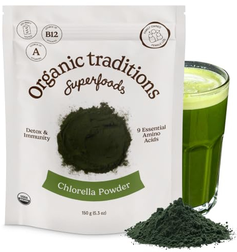 Organic Traditions Chlorella Algae Powder, Broken Cell Wall Formula, 5.3oz
