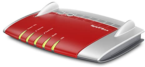 AVM FRITZ!Box 7490 International - Modem Router WiFi AC 1750, banda dual, Mesh, VDSL, ADSL2+, 4 x LAN Gigabit, 2 puertos USB 3.0, centralita telefónica, VoIP, base DECT, interfaz en Español, Plata/ Rojo