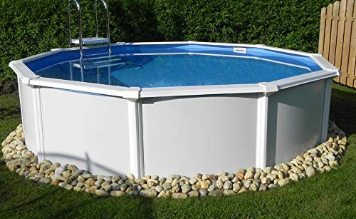 Stahlwandbecken Kreta rund 450 x 120 cm inkl. Skimmer/breiter Handlauf