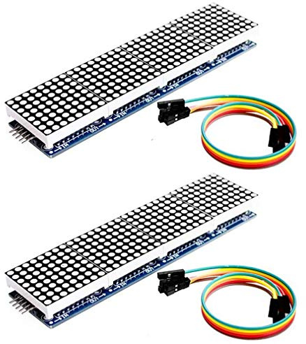 Hailege 2pcs 8x8 Dot Matrix LED Module Four in One Dot Matrix Display for Arduino Microcontroller with Dupont Wire