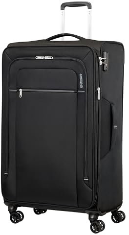 American Tourister Crosstrack - Spinner L, Erweiterbarer Koffer, 79 cm, 109,5/119 L, Schwarz/Grau (Black/Grey)