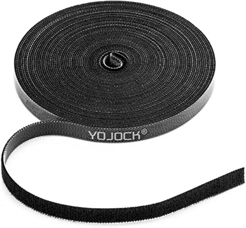 YOJOCK Bridas para Cables Reutilizables 10mm x 10m, Sujetacables Ajustables para Organizador de Cables, Cable Ties para Ordenar Cables, Alambres, Cuerdas, Mangueras