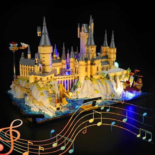 cooldac Led Licht Kit Kompatibel mit Lego 76419 Harry Potter Schloss Hogwarts Set(nur Beleuchtung, Keine Modelle), Music Version Dekorlichter Set Kompatibel mit Lego 76419 Harry Potter Hogwarts Castle