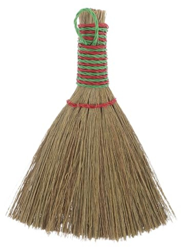 Amosfun Besen Aus Miscanthusgeflecht Kaminbesen Vietnamesischer Hand Staubbürste Stroh Mais Schnee Mit Kleinen, Extra Weichen Borsten Altar Bettbürste Gras