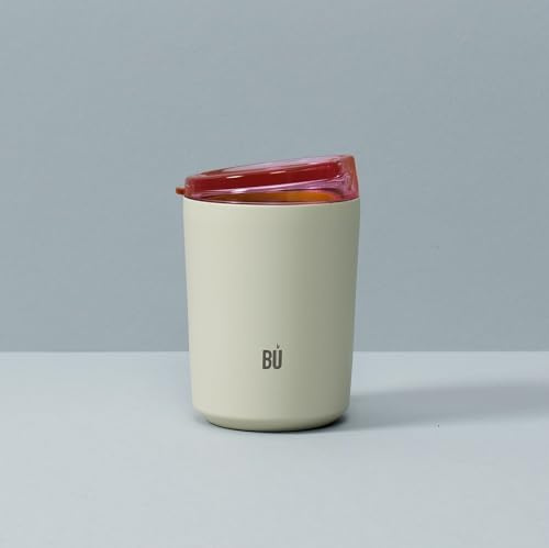 Reusable Double Walled Stainless Steel Coffee Cup | Travel Mug | Splash Proof Lid | BPA Free | Cappuccino Latte Flat White Steel Mugs | Vacuum Insulated | 10oz/300ml, Pink or Green (Blush Pink)