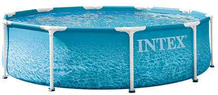 INTEX 28206EP 10Ft X 30In Beachside Metal Frame Above Ground Swimming Pool, Pool Only (Pump Not Included)