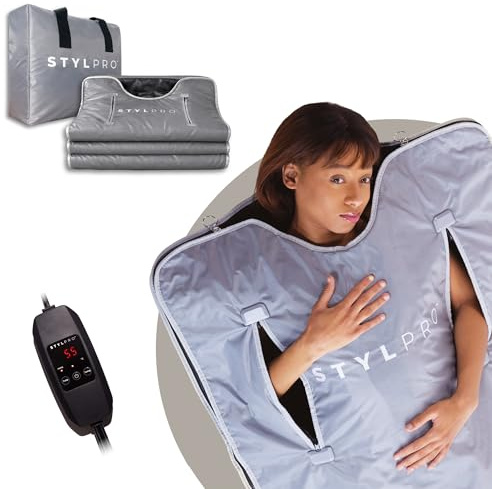 STYLPRO Manta de sauna infrarroja para el hogar, sauna portátil y manta térmica, relajación, sudor y terapia infrarroja, calor ajustable, sauna plegable para el hogar