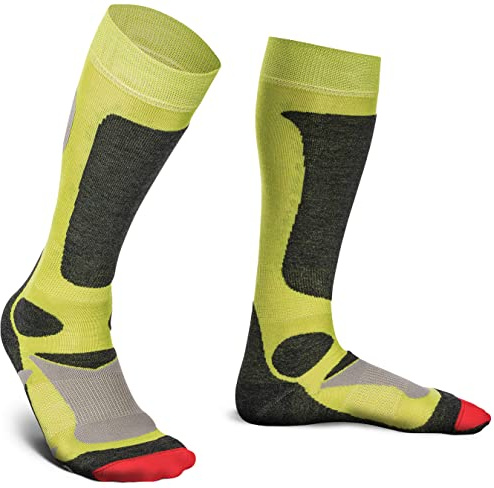 Piarini 2 Paar Unisex Skisocken Skistrumpf Herren Damen Wintersport Snowboard atmungsaktive Knie-Strümpfe Grün Gr.39-42