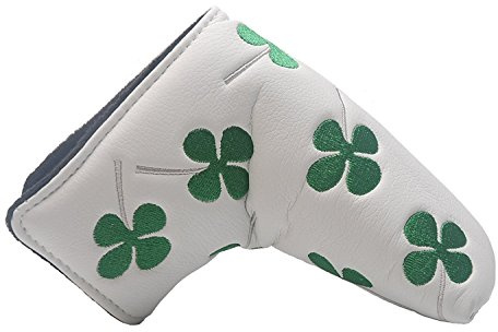 OxoxO Golf Blade Putter,Vierblättriges Kleeblatt, Leicht Wasserdicht Bestickt Kunstleder Headcover Putterhaube Kopfbedeckung, Golf Head Covers Protector für Universal Alle Marken Clubs