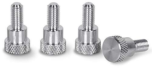 PrecisionGeek - KNURLED SHOULDER THUMB SCREWS Aluminium M5 x 10mm (12mm dia) HAND GRIP BOLTS (Set of 4)