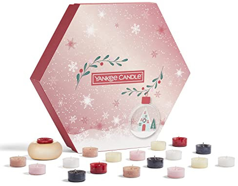 Yankee Candle Geschenkset | 18 duftende Teelichter & 1 Teelichthalter in einer festlichen Geschenkbox | Snow Globe Wonderland Kollektion