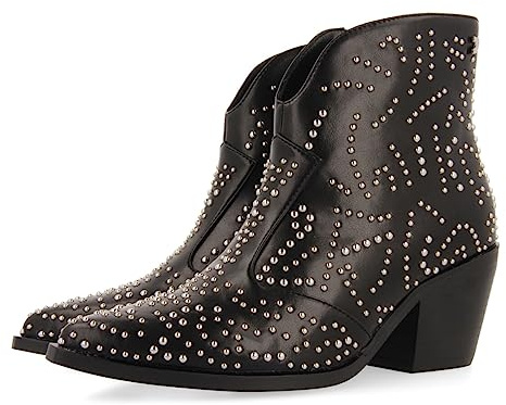 Stivaletti tipo cowboy neri con dettaglio di borchie da donna struer