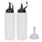 2 Pezzi 350ml Bottiglie di Plastica per Condimenti da Spremere, Nessuna Perdita Bottiglia per Squeeze con Tappi, Trasparente Condimento Dispenser con Imbuto Per Ketchup,Salsa Piccante,Olio D'oliva