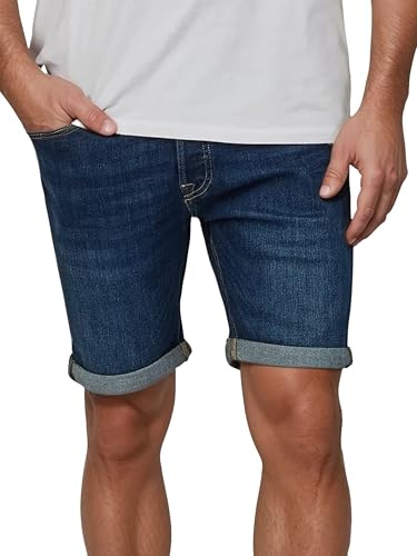 JACK & JONES jeans shorts herr stretch kort normal passform JJIRICK korta byxor Bermuda shorts sommar denim enfärgad svart blå S M L XL XXL