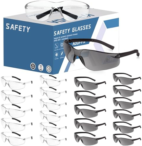 AOOFFIV 24 Pack Bulk Safety Glasses Clear Lens ANSI Z87.1 Safety Glasses for Women Men Eye Protection Glasses with Scratch and Impact Resistant for Construction and Laboratory