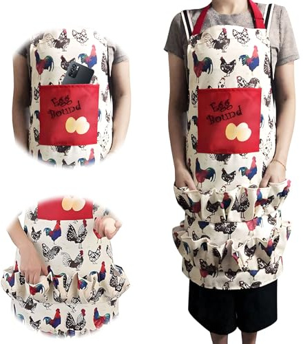 Tablier de collecte d'œufs pour poule, canard, œufs d'oie, tablier pour femme au foyer, ferme, cuisine, restaurant, Multicolore, aldult-Halterneck