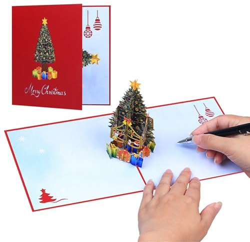 Zuasdvnk Cartes de Noël musicales, cartes de vœux pop-up, cartes de Noël joyeuses, cartes de Noël vintage pour fille, sœur, petite amie