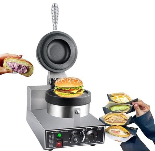 SAIYERUS Piastra per Waffle Elettrica Piastra per Panini Piastra per Gelato Piastra per Hamburger Piastre Antiaderenti Controllo Indipendente della Temperatura per Panetterie, Ristoranti,220V