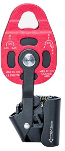 Fangxuee Polea Elevadora Ascendente de 4 KN, Equipo de Escalada con Bloqueo, Elevador de Emergencia Portátil para Exteriores y Montañismo