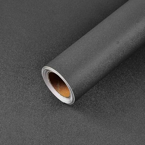 Amaowdc Self Adhesive Wallpaper Grey Peel and Stick Wallpaper 44.5cmX300cm Vinyl Wrap for Furniture Dark Grey Sticky Back Plastic Matte Waterproof Removable Paper for Living Room Bedroom Wall