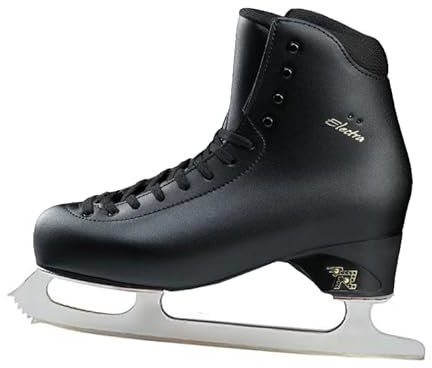 L'Estek Skates Risport Electra Schlittschuhe, Schwarz + Kufen Klasse 2, Schwarz, 260/39