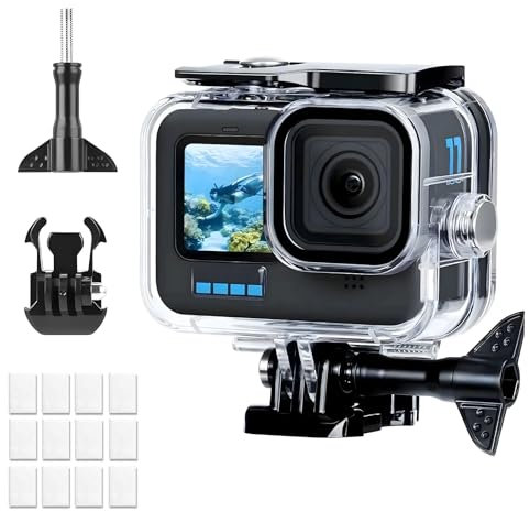 Waterproof Case for GoPro Hero 13/12/11/10/9 Black - 60M/196FT Diving Protective Housing for GoPro 13/12/11/10/9, Underwater Action Camera Case for GoPro, Include Quick Release Mount & Anti-Fog Insert