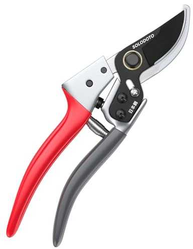 SOLODOTO Garden Secateurs for Weak Hand, 5X Sharper German Technique Pruning Shears for Gardening, 6X Durabler Japanese SK5 Steel Garden Scissors, Bypass Secateurs Heavy Duty, Clippers for Plant Hedge