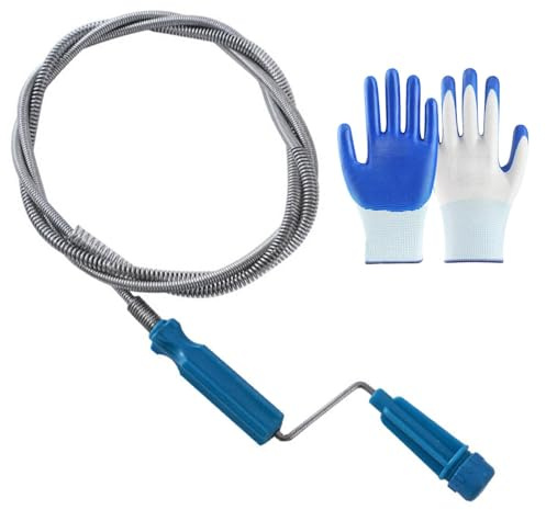 Lot de 2 spirales de nettoyage de tuyaux, 5 m, toilettes, lavabo, baignoire