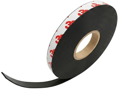 Lumonic 5m Magnetisk självhäftande tejp | 10x2 mm | Flexibel, självhäftande, kan skäras till utan borrning | Flugskärm, skola och svarta tavlan