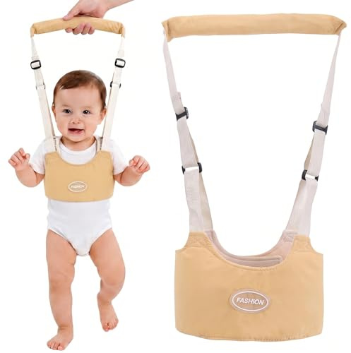 WUMZIRA Arnés Bebé para Caminar, Arnés de Seguridad Ajustable para Primeros Pasos, Caminador para Bebé con Soporte Acolchado, Correa de Aprendizaje para Niños 6-36 Meses, Amarillo