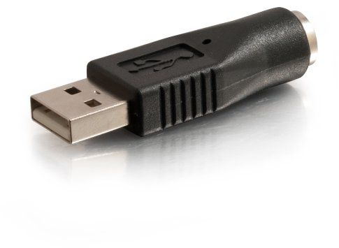 C2G Legrand USB to PS/2 Adapter, Male to Female USB to Playstation 2 Adapter to Use as USB Mouse to PS/2 Adapter, Black USB to PS/2 Keyboard Adapter, 1 Count, C2G 27277