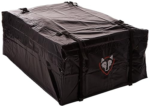 Rightline Gear Ace 2 Weatherproof Rooftop Cargo Carrier for Top of Vehicle, Attaches With or Without Roof Rack, 15 Cubic Feet, Black