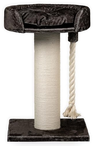 RHRQuality Kratzbaum für große Katzen – Chartreux – 80 cm hoch – Mit extra dickem 20 cm Sisalstamm – Luxuriöse Liegefläche von ⌀60 cm – Taupe