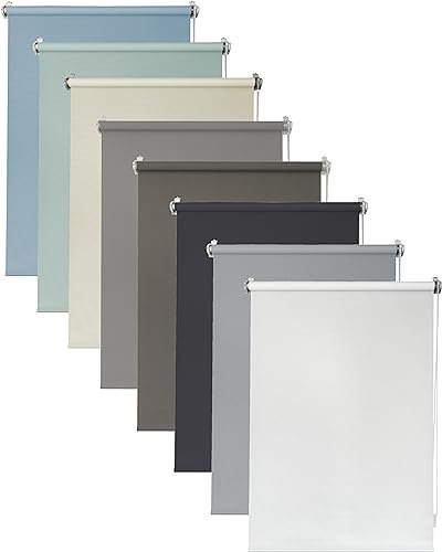 Deco4Me Seitenzugrollo (90 x 160 cm, Weiß) - Blickdicht & lichtdurchlässig - werkzeugfreie Montage ohne Bohren - Jalousien & Rollos für Fenster - Tageslichtrollo, Klemmrollo (Stoffbreite 86 cm)