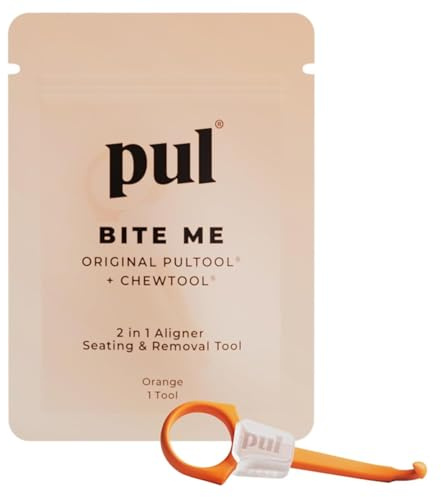 PUL 2-i-1 Clear Aligner tuggverktyg och borttagningsverktyg | Kombination av tuggverktyg och borttagningsmedel | Hygieniska, återanvändbara, BPA-fria tandtillbehör för invisalign | 1 styck