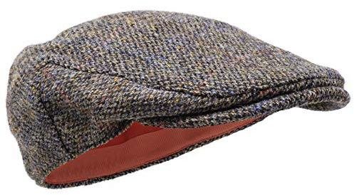 Borges & Scott Nevis platt keps – 100% handvävd ull – Harris Tweed – vattentålig, Partridge brun, M