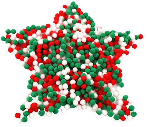 Pompones de Navidad 600 Coloridos Pompones Balls Bolas de Peluche Mullidas Adornos Colgantes Decoración de Hecha A Mano para Navidad Decoraciones de Fiesta DIY Para Niños Dormitorio Fiesta Cumpleaños