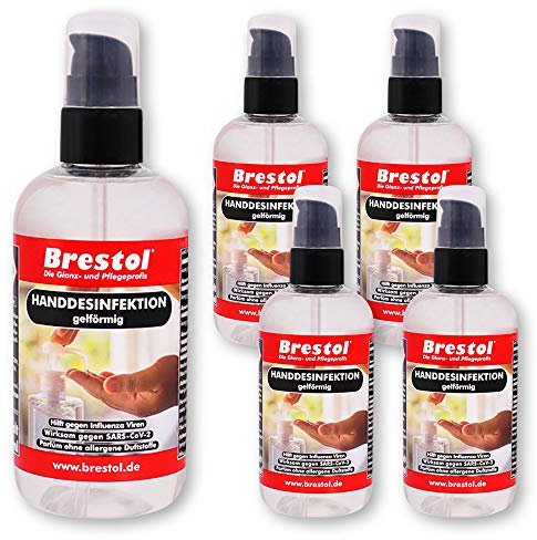 HANDDESINFEKTION Gel 5x 300 ml Spenderflasche Desinfektionsmittel für Hand Haut Hände Desinfektion Desinfektionsgel Geldesinfektion gelförmig
