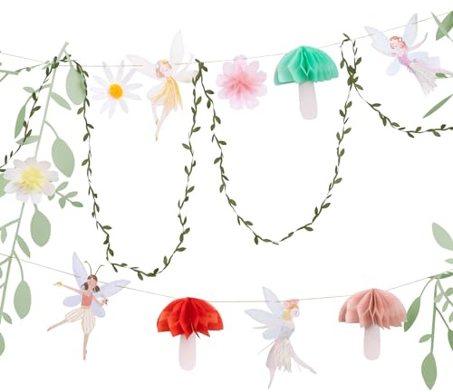 Meri Meri Fairy Garland - 10' Party Garland with Excess Cord for Fairy Party Decorations