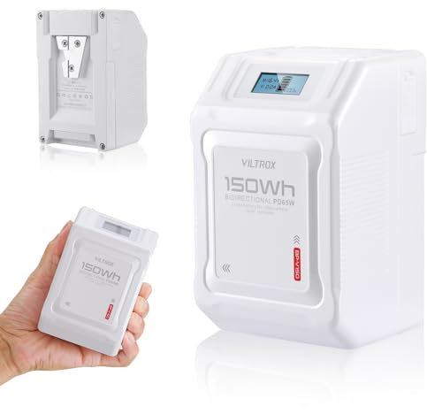 VILTROX BP-V150 V Mount Akku 10050mAh Mini V Lock Battery 150Wh/14.8V mit LCD-Anzeige,Dual D-Tap&USB Output,Weiß Mini V Lock Akku in Camcordern,Kameras,LED-Lampen,Monitoren,Smartphones und MacBooks