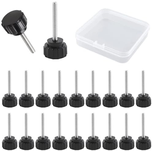 MOROBOR Rändelschraube, 20 Stück M3 x 25mm Rändelschraube Mit Gewinde Aus Edelstahl, Griffknöpfe, Rändelschraube Für Maschinenriegel Mit Aufbewahrungskoffer