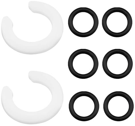 VGOL 8 Pièces Bagues d'étanchéité en Caoutchouc pour Coudes de Robinet Colliers de Serrage en Caoutchouc pour l'étanchéité Du Joint de Tuyau Et Kit de Réparation Rapide Blanc Et Noir