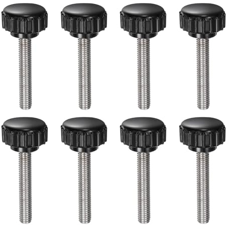 QUARKZMAN 8pcs Tornillo Moleteado M5x30mm Tornillo de Pulgar Negro